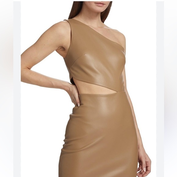 L'AGENCE Aliyah Faux Leather Midi Dress - Picture 4 of 9